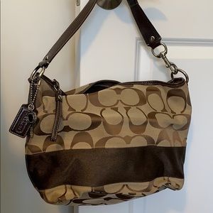 Canvas Signature C shoulder bag - Brown